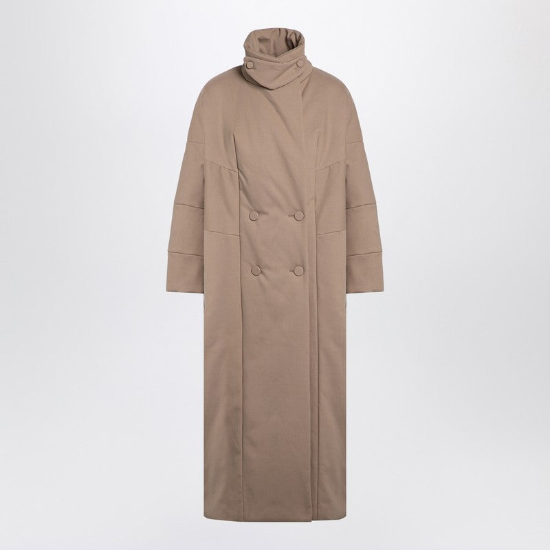 Oversized Coat In Camel-coloured Cotton