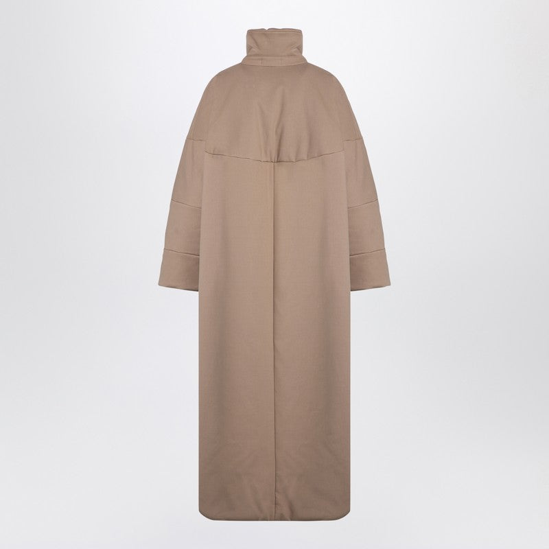 Oversized Coat In Camel-coloured Cotton