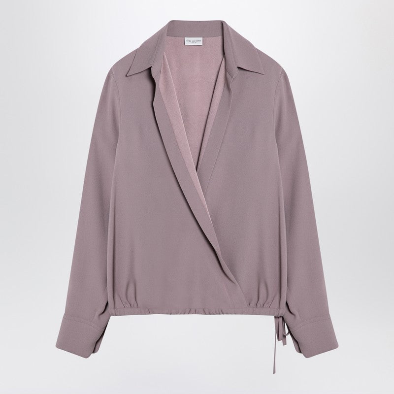 Pink Viscose Blend Drawstring Shirt