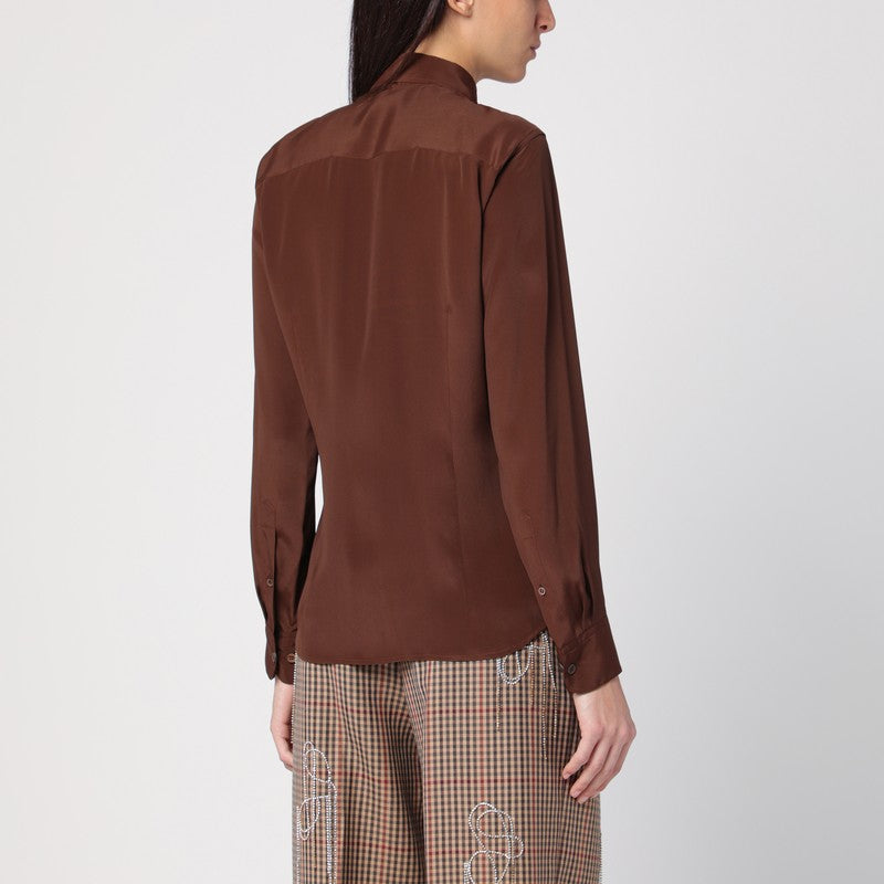 Brown Silk Blend Shirt