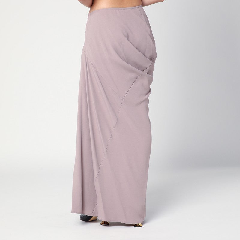 Pink Long Draped Skirt