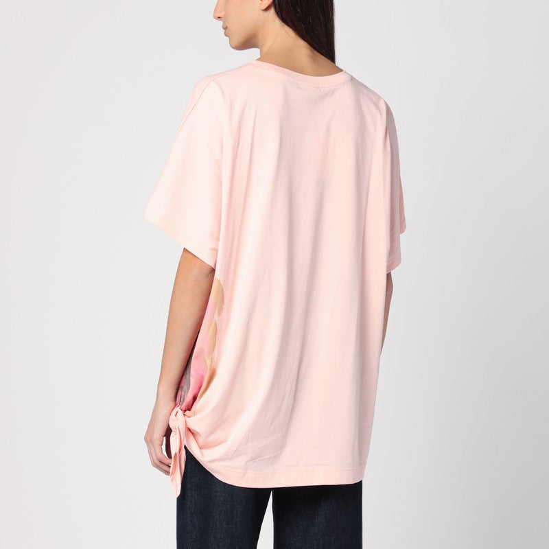 Pink Cotton T-shirt With Bow