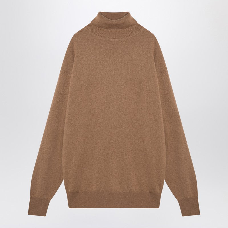 Beige Cashmere Turtleneck Jumper