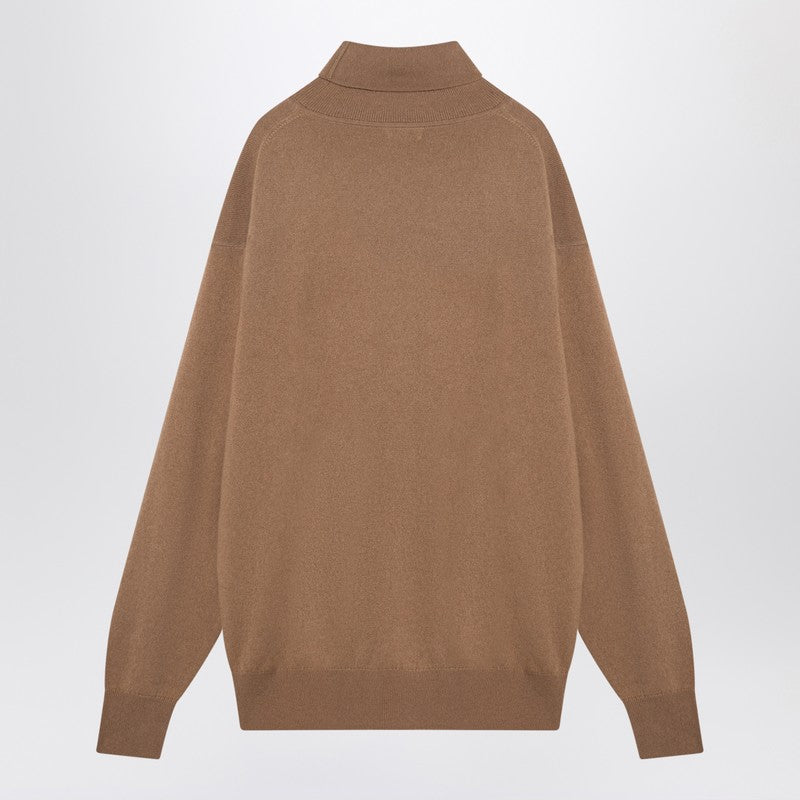 Beige Cashmere Turtleneck Jumper