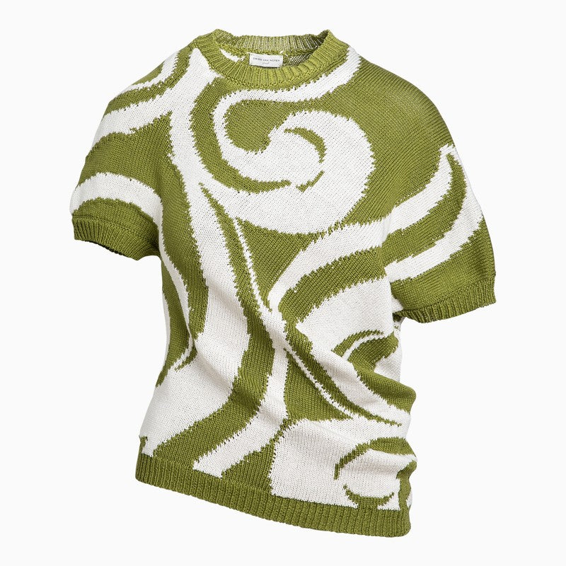 Green cotton jersey with inlay