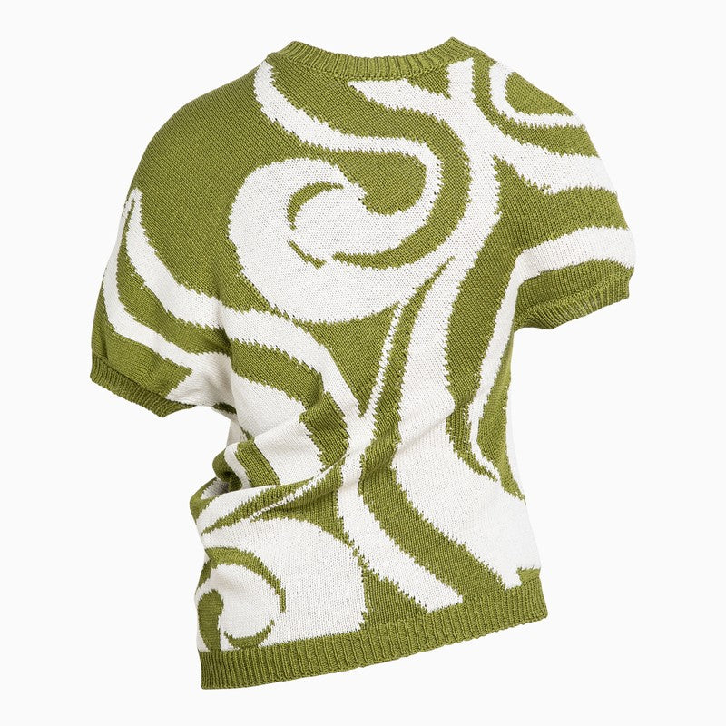 Green cotton jersey with inlay