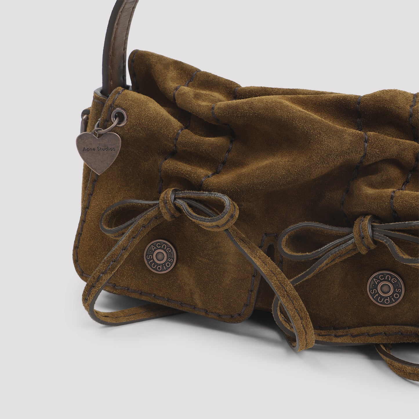 Cognac Brown Calf Leather Micro Crossbody Suede Bag