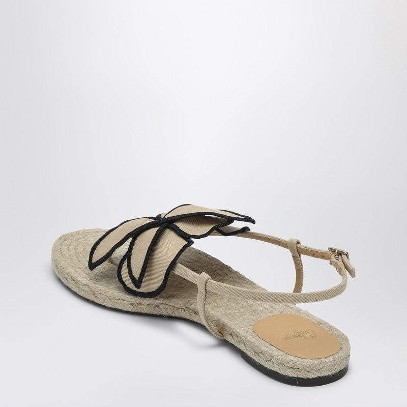 Sandal In Sand Color With Flower