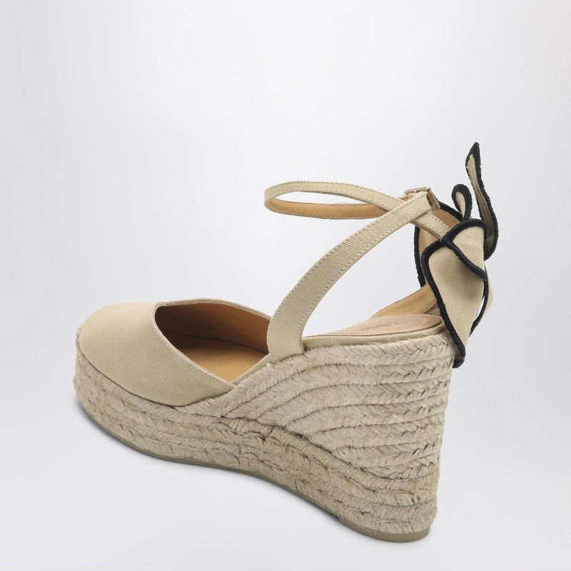 Expadrillas Coco 105 Sand Color With Flower