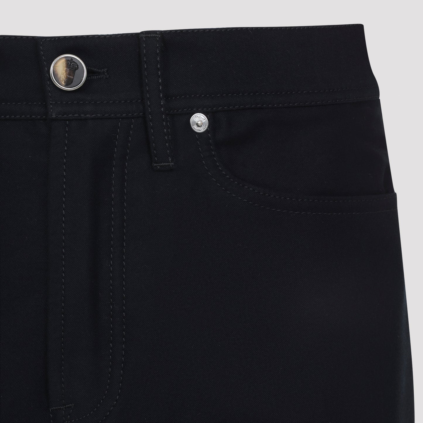 Blue 5-pocket Cotton Pants