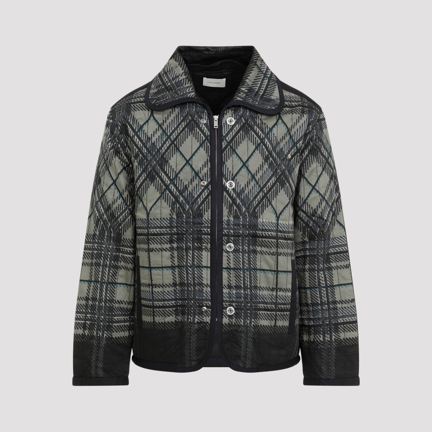 quilted plaid fade jacket-image-1