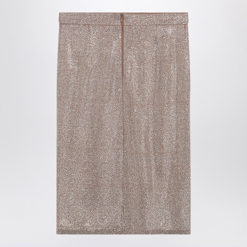 Midi Skirt With Silver Rhinestones