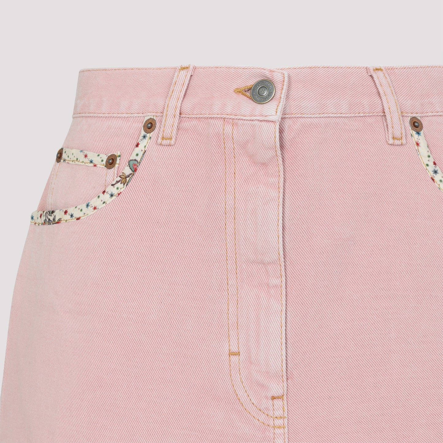 Old Rose Cotton Denim Shorts
