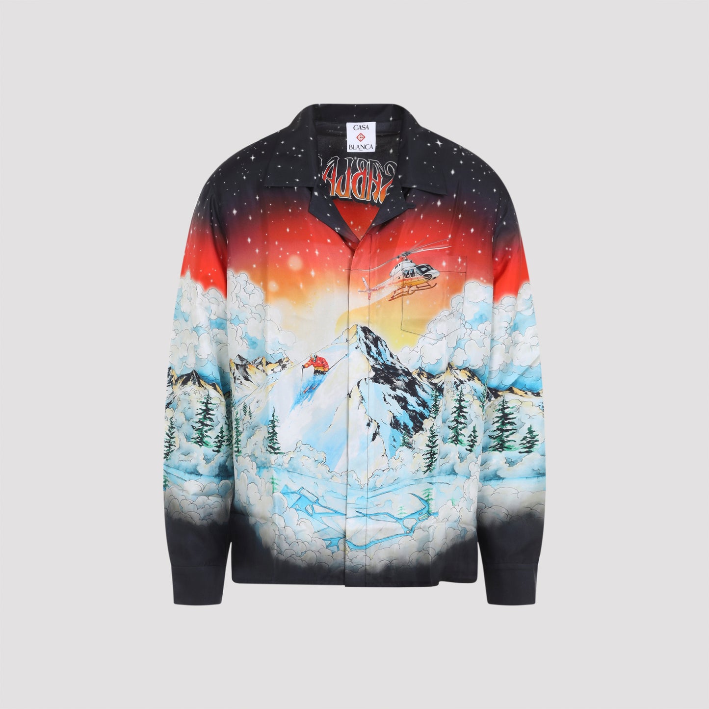 cuban collar long sleeve shirt-image-1