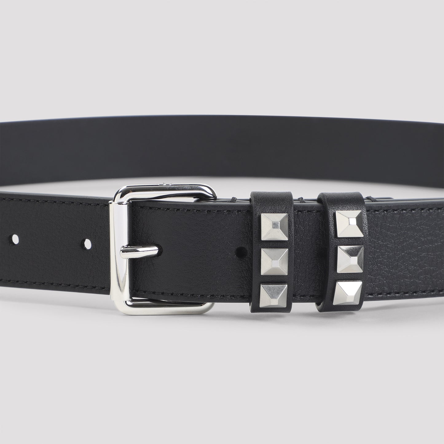 Black Calf Leather Buckle Belt