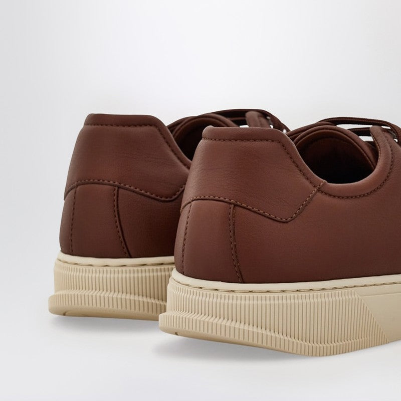 Brown leather sneakers