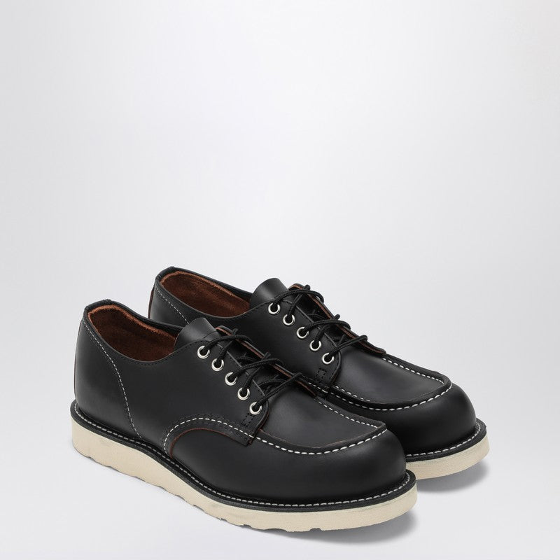8090 Moc Toe Low Black Leather Lace-up Shoes