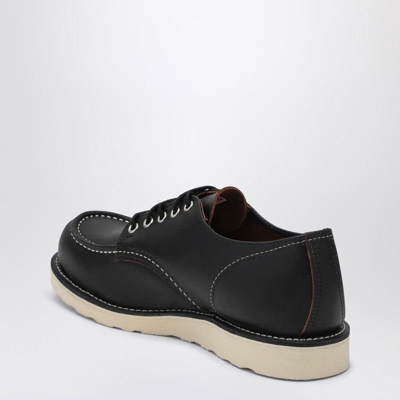 8090 Moc Toe Low Black Leather Lace-up Shoes