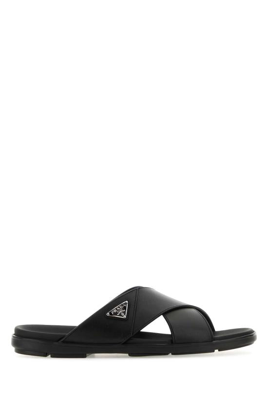 TRIANGLE LOGO SLIP ON SANDALS