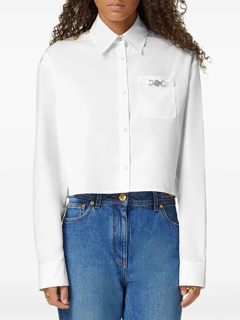 CHAIN STRIPES SHORT BOXY SHIRT