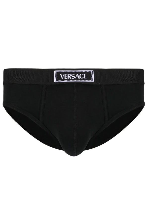 90s Versace Logo-Waistband Stretched Briefs