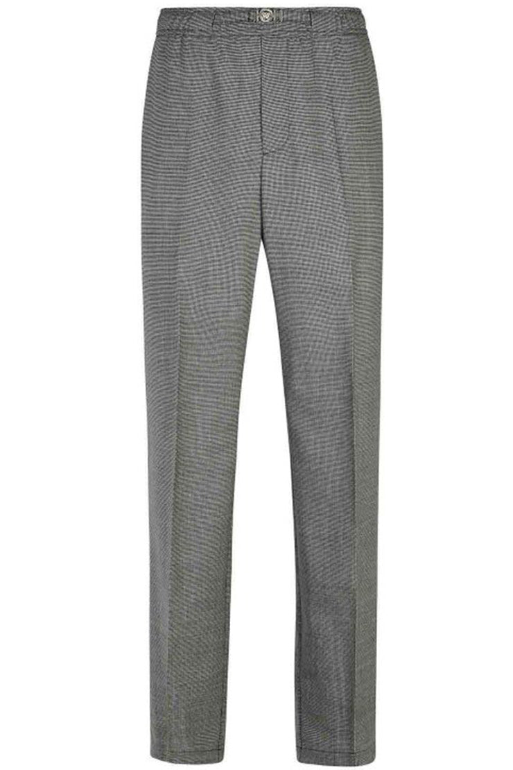 Houndstooth-Pattern High-Waist Trousers