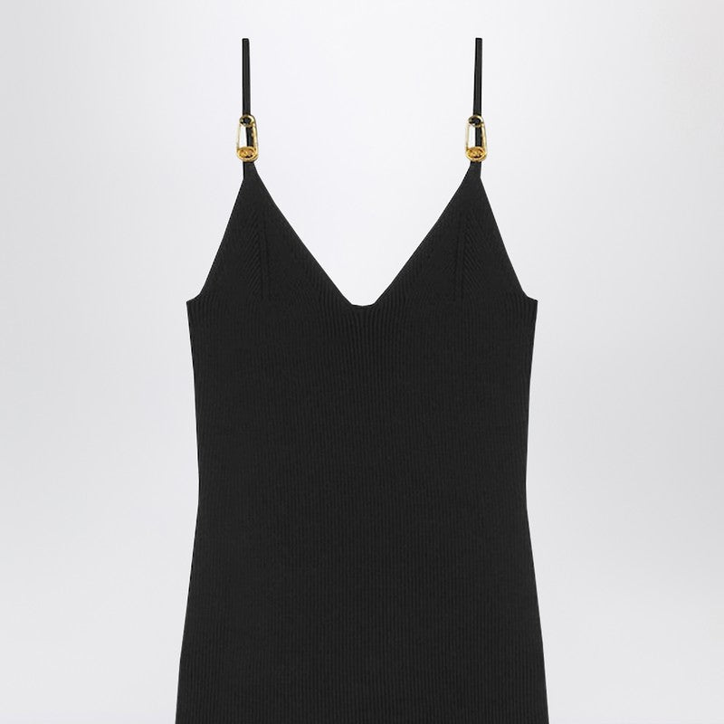 Black knitted midi dress