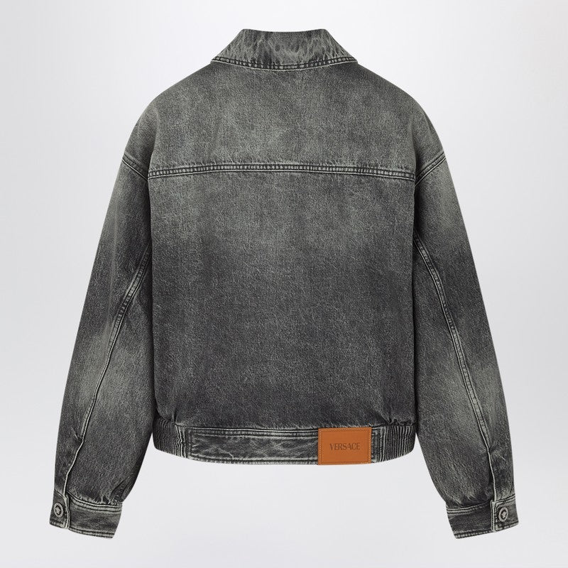 Grey denim blouson jacket