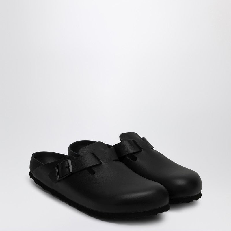 Boston Slipper Black In Smooth Leather