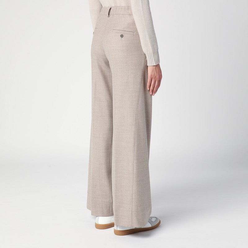 Grey Mélange Wool Trousers