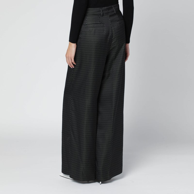 Black jacquard trousers