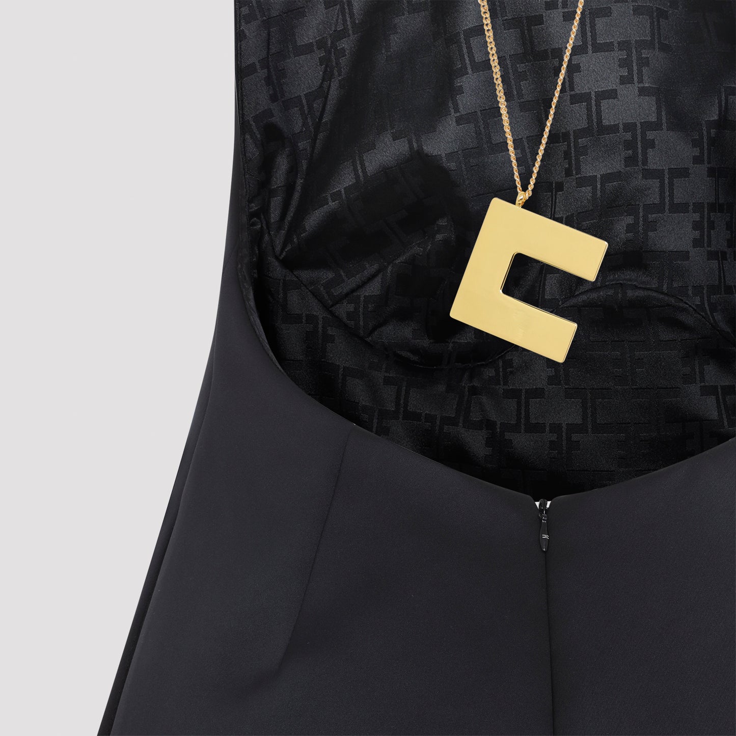 Black Charm Polyester Mini Dress