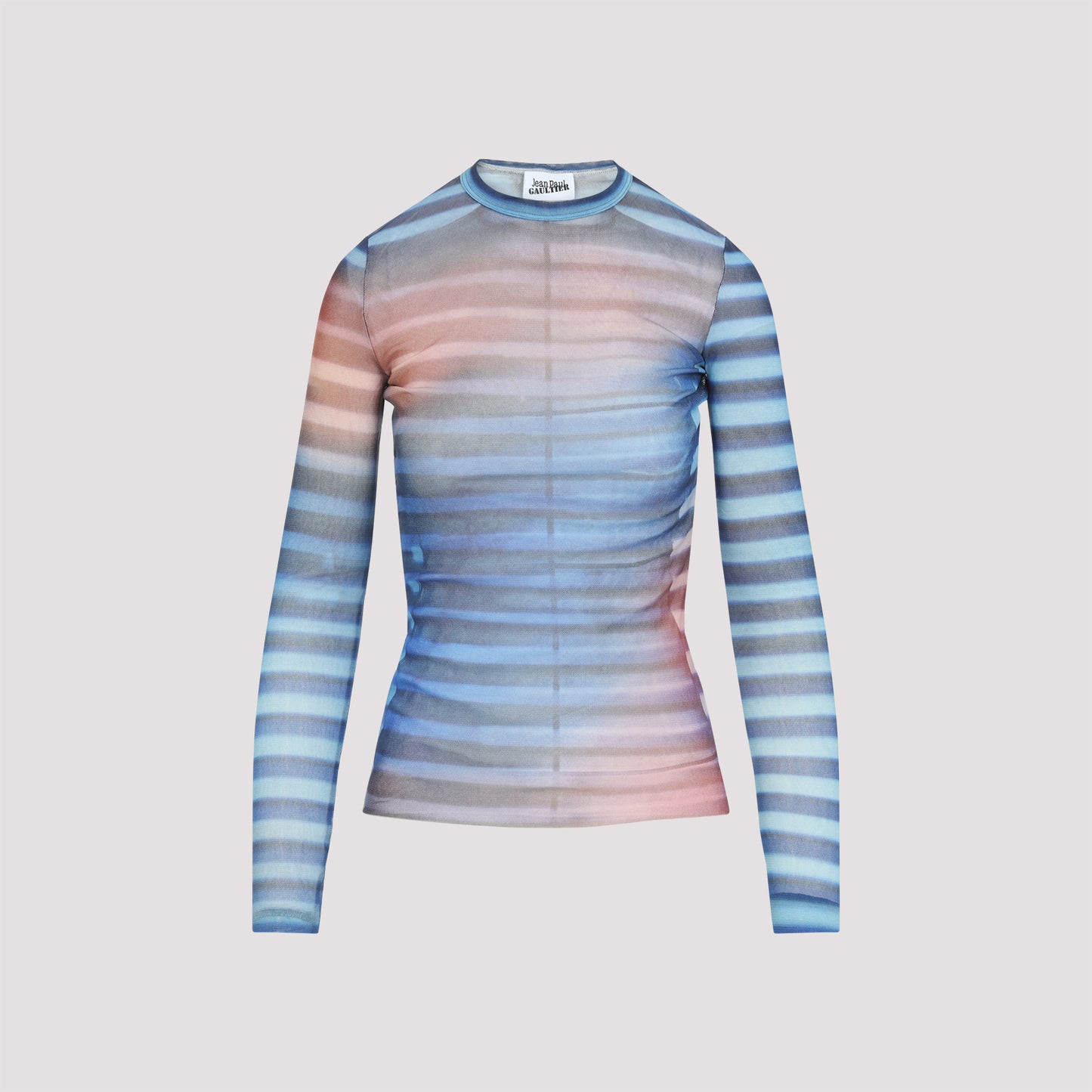 mesh printed "air" long sleeves top-image-3