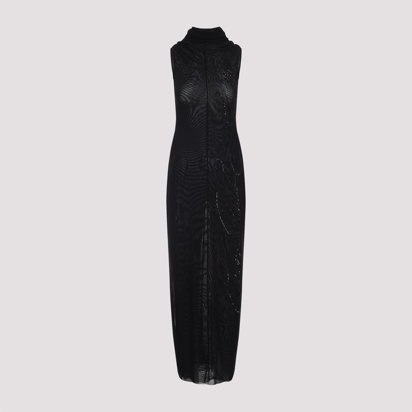 mesh long dress with sequins-image-1
