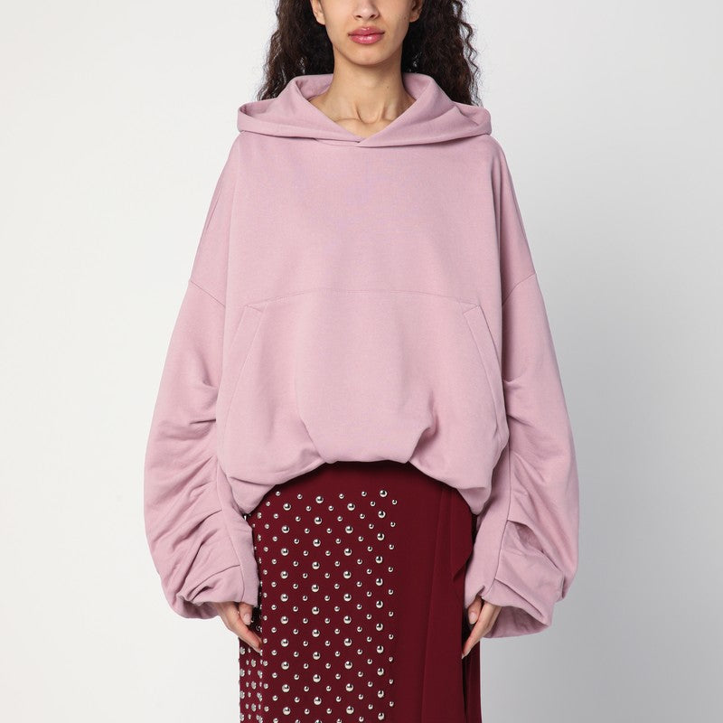Oversized Draped Pink Sweatshirt