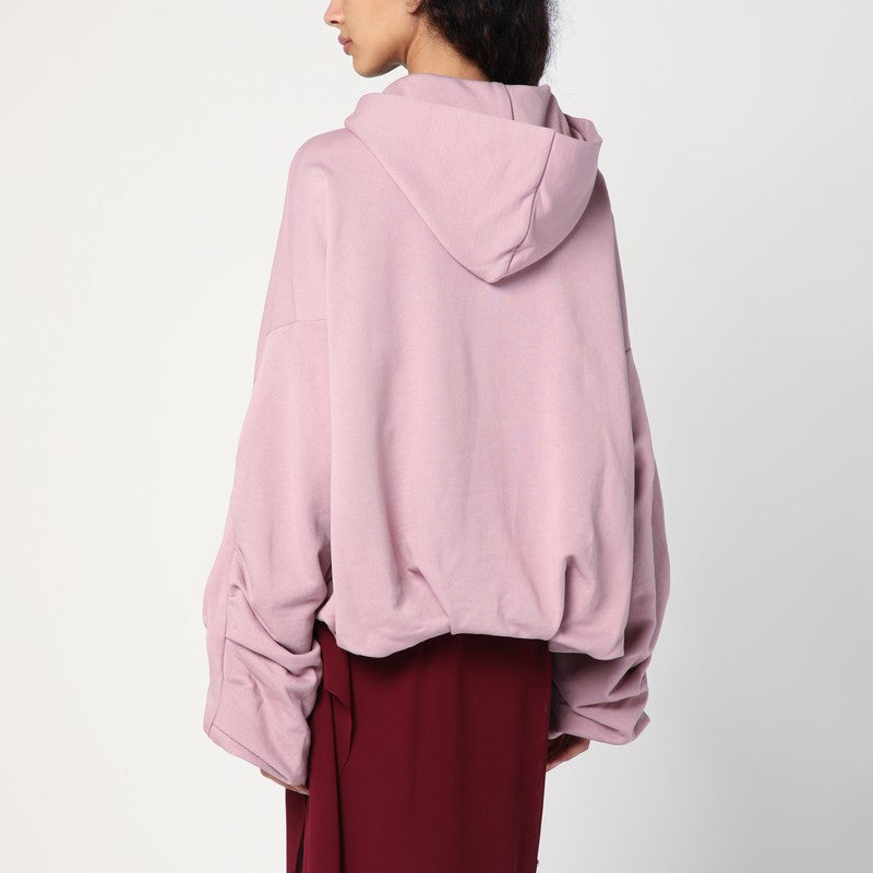Oversized Draped Pink Sweatshirt