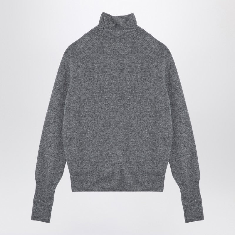 Grey Wool Turtleneck Sweater
