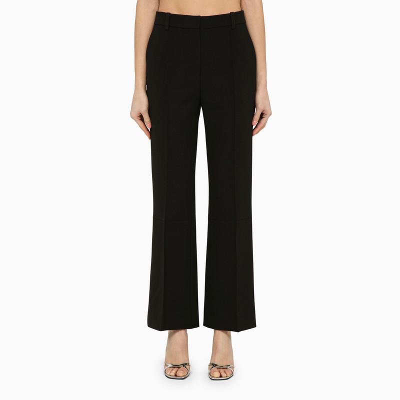 Classic black wool-blend trousers