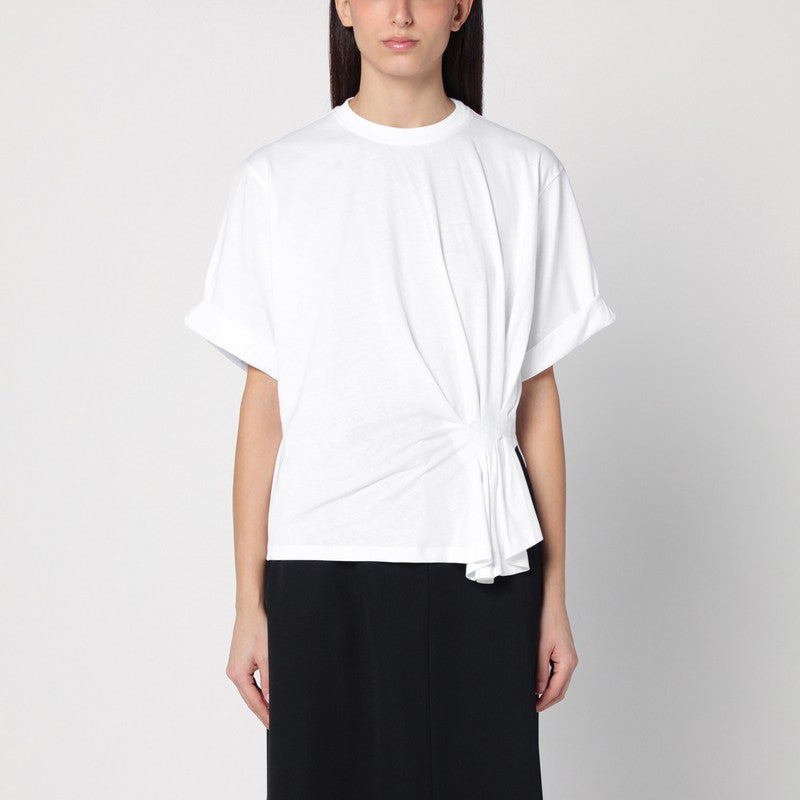 White T-shirt With Ruffles