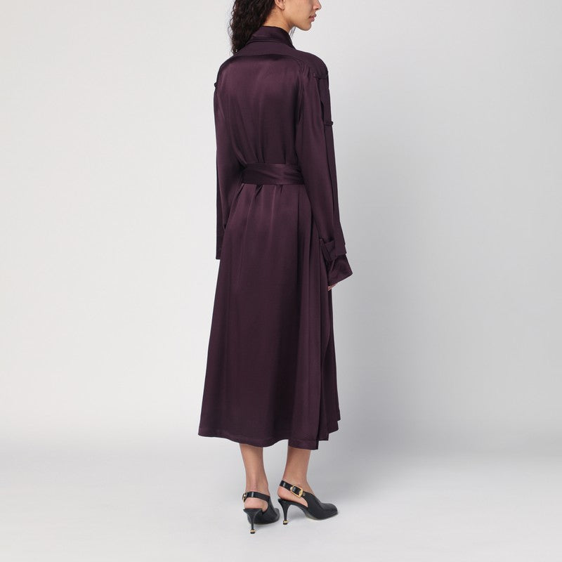 Eggplant Colour Single-breasted Trench Coat