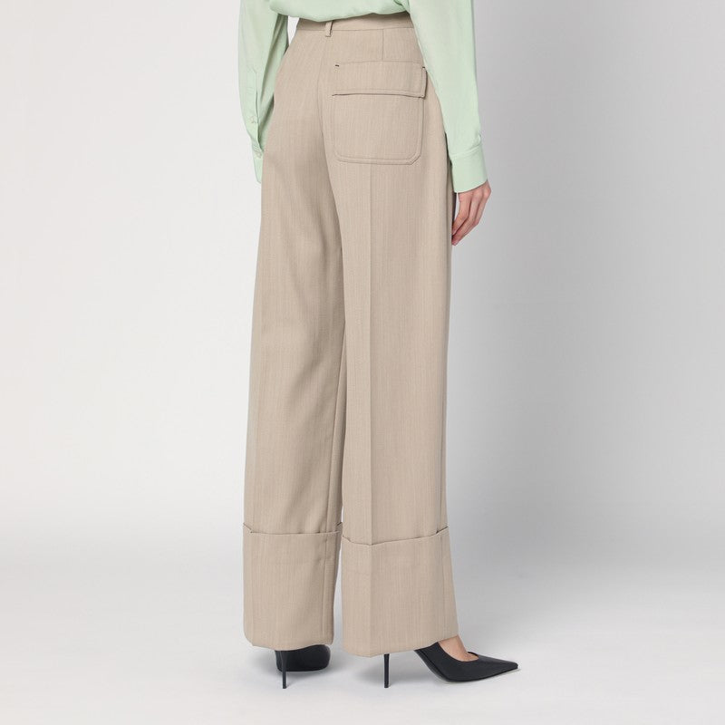 Wide Mandarin Colour Pants In Wool