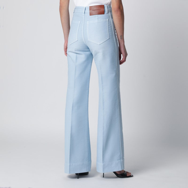 Sky blue cotton Alina trousers