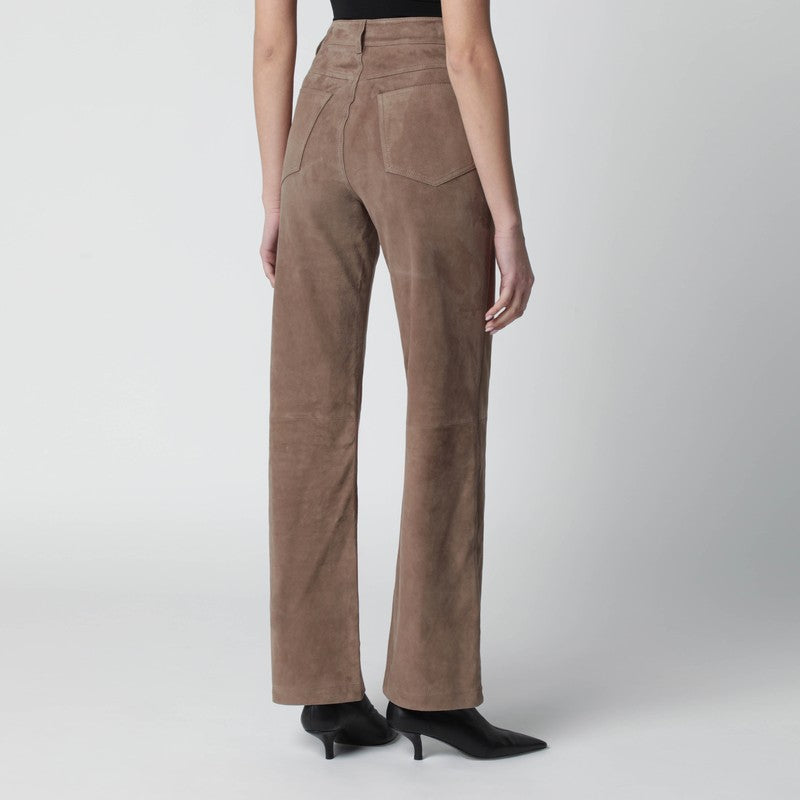 Brown suede trousers