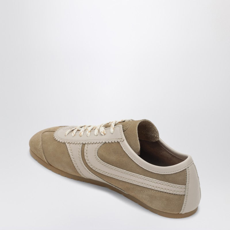 Beige sneakers in leather and suede