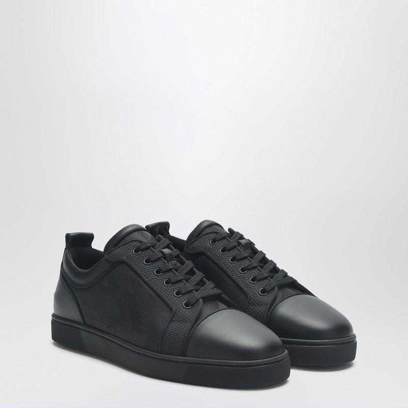Black Leather Sneaker Louis Junior