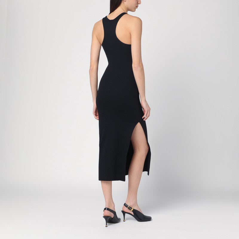 Black Ribbed Midi Dress