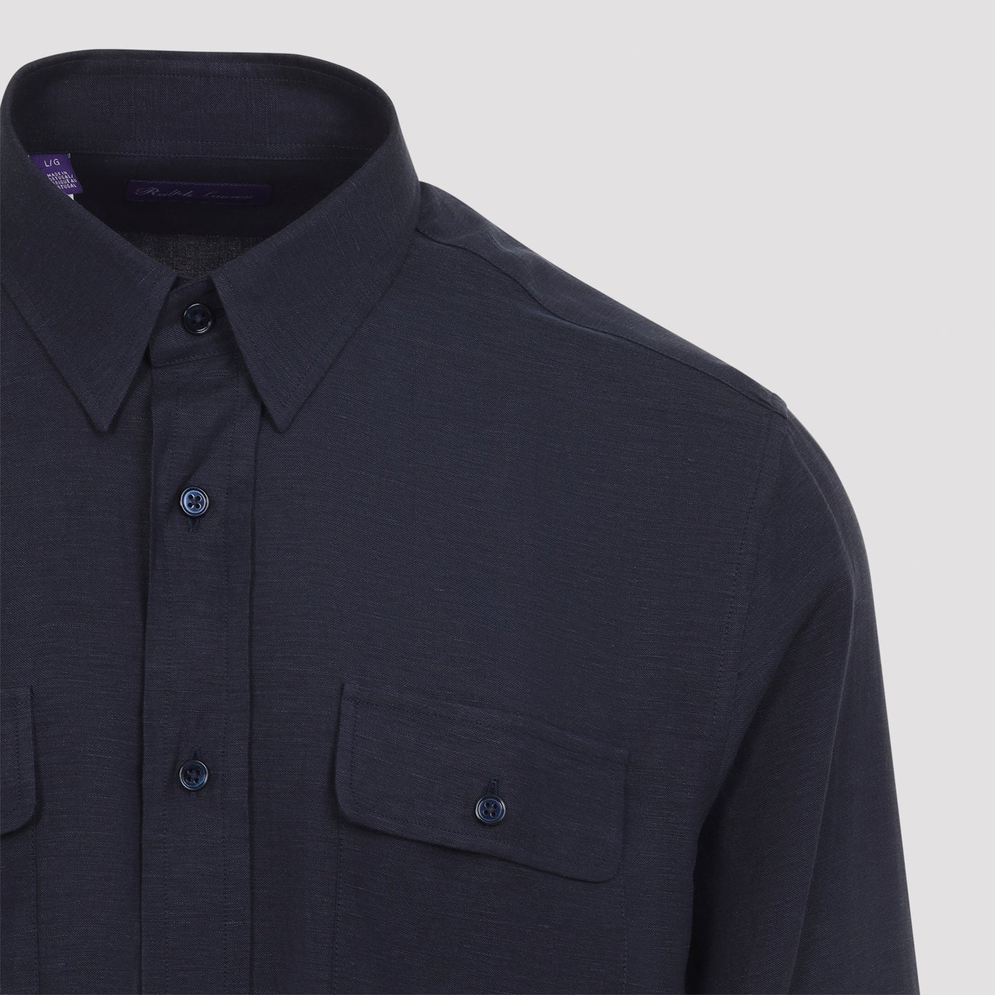 Blue Sport Silk and Linen Shirt