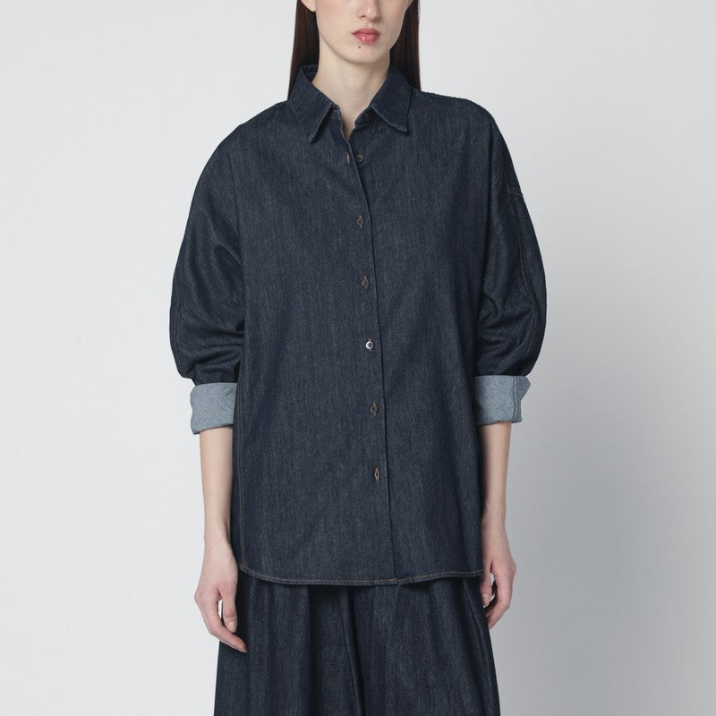 Oversized indigo denim shirt