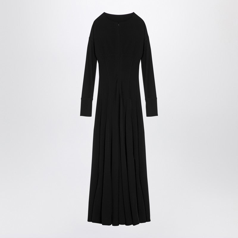 Black Viscose Dress With Cut-out