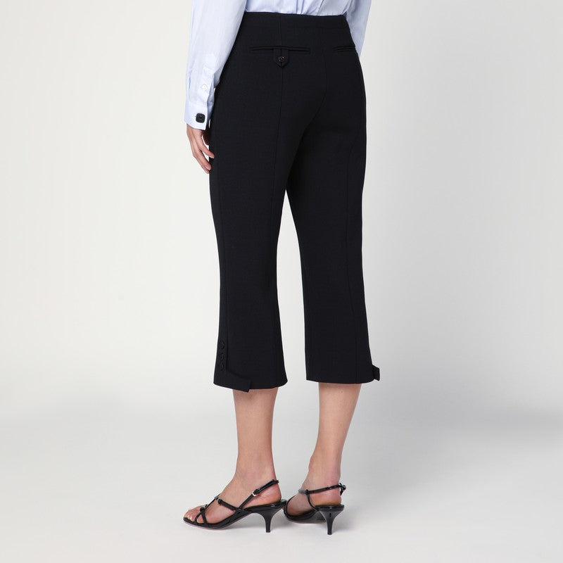 Cropped black trousers in wool blend